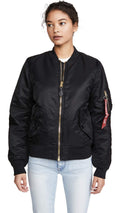Alpha Industries Womens MA-1 Flight Jacket (S Black)