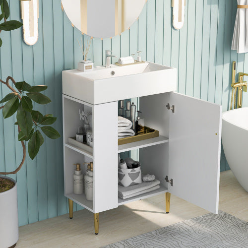 21.6 Inch White Bathroom Vanity, Unavailable Platforms- SHEIN Corporation, Temu